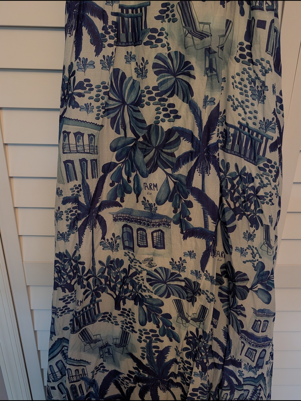 Blue Printed Tie-Strap Maxi Dress - Picture 16 of 16